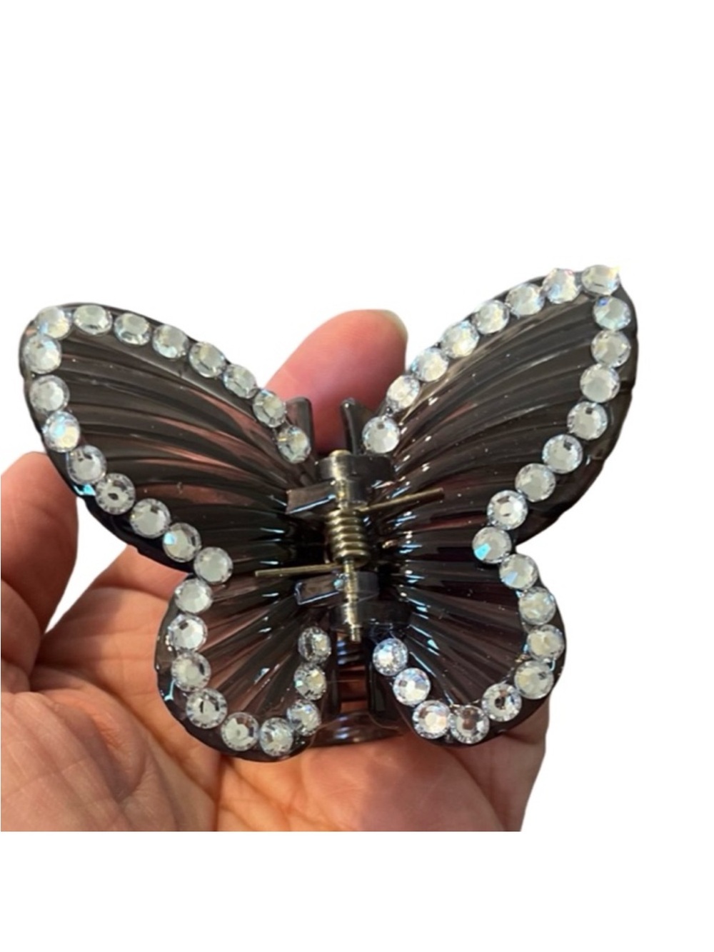 Butterfly Rhinestone Hair Clip - Black3.0”FINAL PRICE DROP